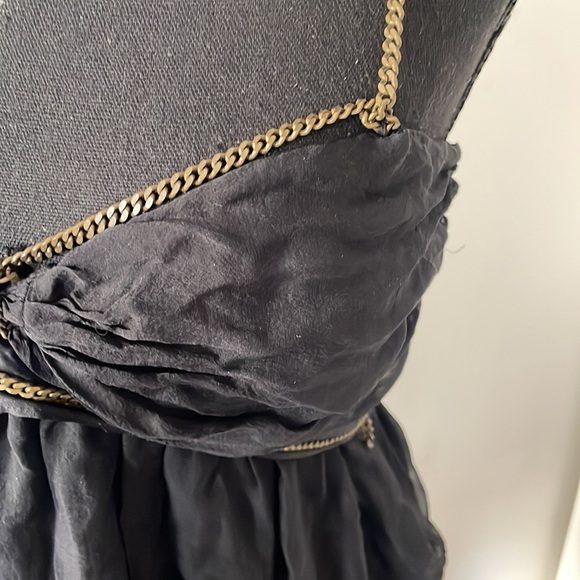 💕Stella McCartney Mini Dress with Chains Black / Silk - Picture 3 of 9
